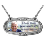 Photo Medallion Urn Name Plates - Birth & Passing Stone Option