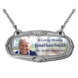 Photo Medallion Urn Name Plates - Birth & Passing Stone Option