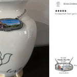 Photo Medallion Urn Name Plates - Birth & Passing Stone Option