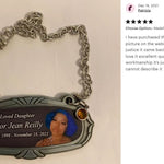 Photo Medallion Urn Name Plates - Birth & Passing Stone Option