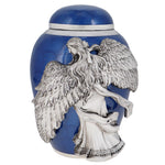 Medium Wings of an Angel Blue Urn - Pro Laser Engraving
