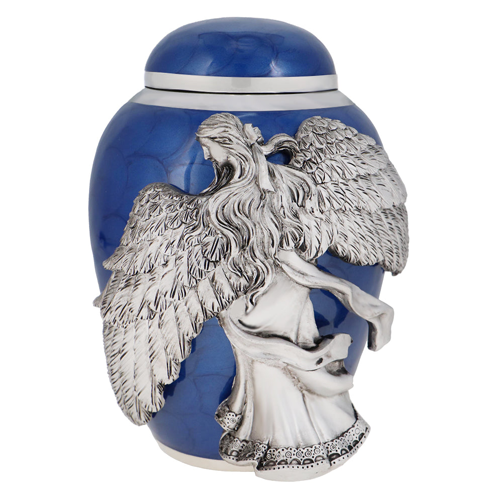 Child Wings of an Angel Blue Urn - Pro Laser Engraving