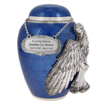 Medium Wings of an Angel Blue Urn - Pro Laser Engraving