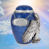 Medium Wings of an Angel Blue Urn - Pro Laser Engraving