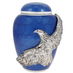 Child On Eagle's Wings Blue Urn - Pro Laser Engraving