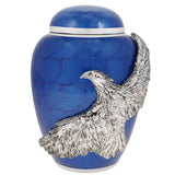 Medium On Eagle's Wings Blue Urn - Pro Laser Engraving