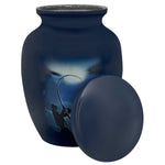 Fisherman Silhouette Medium Cremation Urn - Tribute Wreath™ Option - Pro Sand Carved Engraving