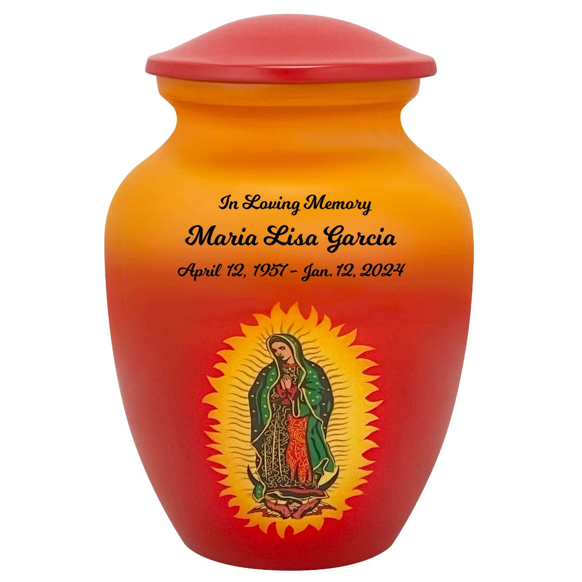 Guadalupe Medium Cremation Urn - Tribute Wreath Option™ - Medallion Name Plate Option