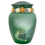 I Love You To The Moon And Back Medium Cremation Urn - Tribute Wreath™ Option - Pro Sand Carved Engraving