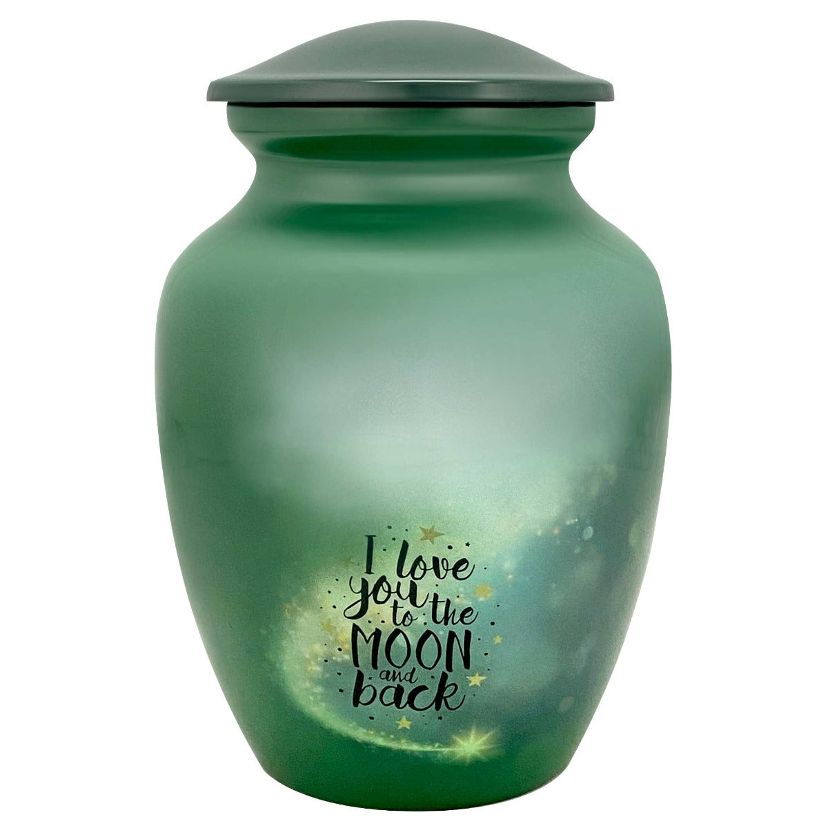 I Love You To The Moon And Back Medium Cremation Urn - Tribute Wreath™ Option - Pro Sand Carved Engraving