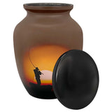 Lake Fishing Medium Cremation Urn - Tribute Wreath™ Option - Pro Sand Carved Engraving