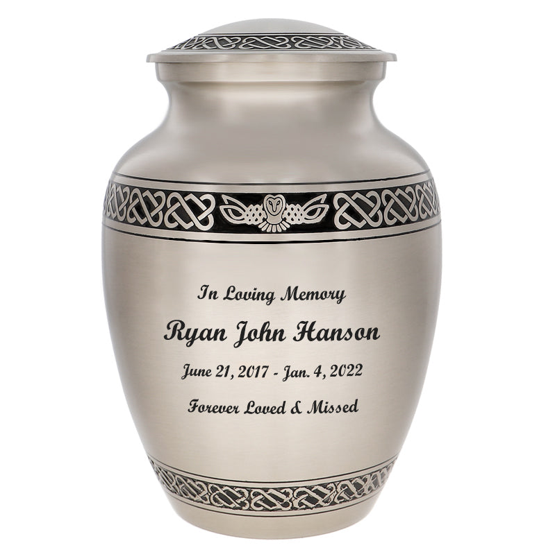 Flying Owl Child Urn Tribute Wreath™ - Pro Diamond Engraving