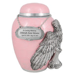 Medium Wings of an Angel Pink Urn - Pro Laser Engraving