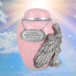 Medium Wings of an Angel Pink Urn - Pro Laser Engraving