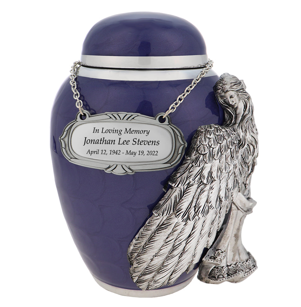 Medium Wings of an Angel Purple Urn - Pro Laser Engraving