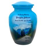 Riding Free Medium Cremation Urn - Tribute Wreath™ Option - Pro Sand Carved Engraving