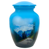 Riding Free Medium Cremation Urn - Tribute Wreath™ Option - Pro Sand Carved Engraving