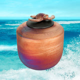 Sea Turtle Raku Youth Cremation Urn - Personalization Option
