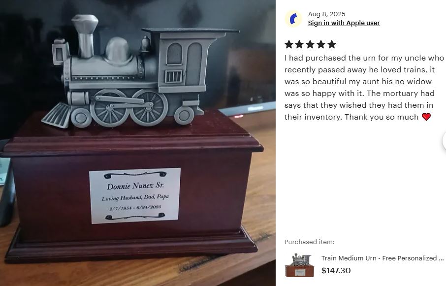 Train Medium Cremation Urn