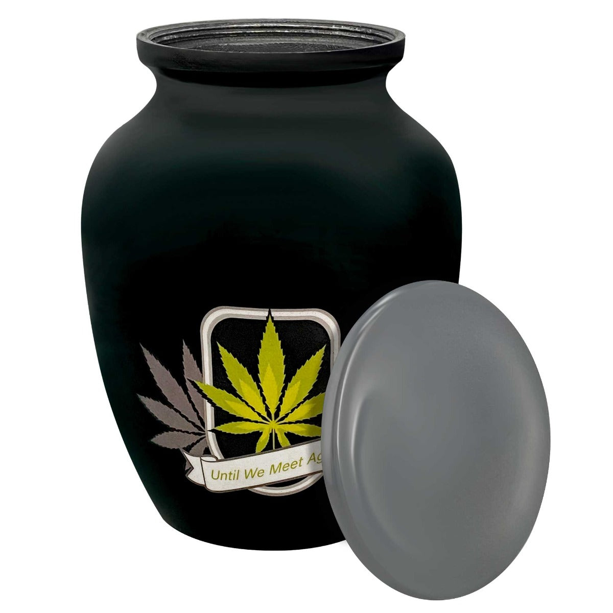 Until We Meet Again Marijuana Medium Cremation Urn - Tribute Wreath™ Option - Pro Sand Carved Engraving