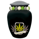 Until We Meet Again Marijuana Medium Cremation Urn - Tribute Wreath™ Option - Pro Sand Carved Engraving