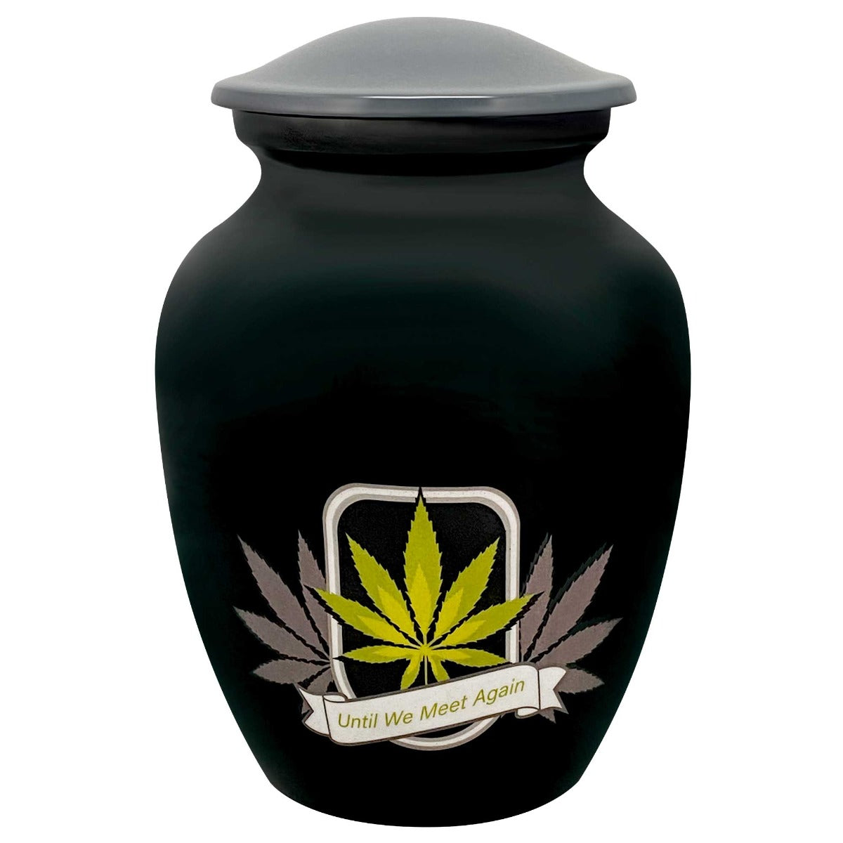 Until We Meet Again Marijuana Medium Cremation Urn - Tribute Wreath™ Option - Pro Sand Carved Engraving