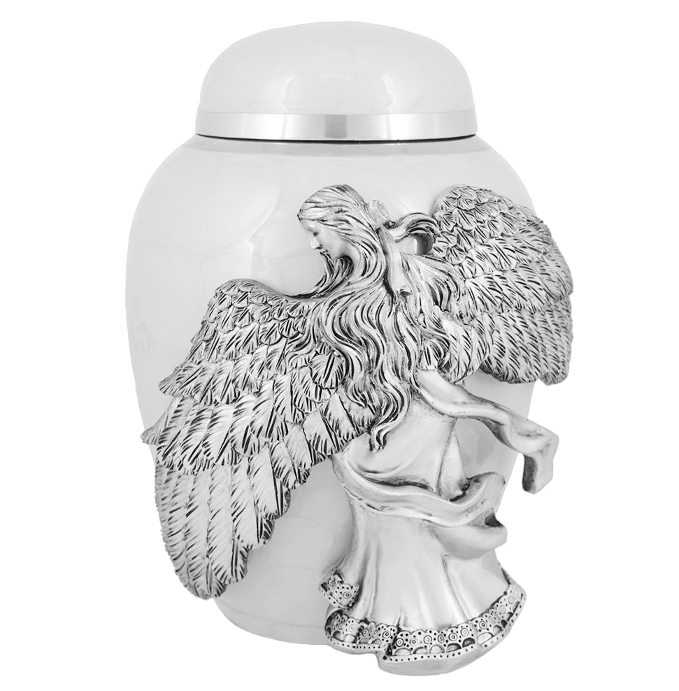 Child Wings of an Angel White Urn - Pro Laser Engraving