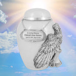 Medium Wings of an Angel White Urn - Pro Laser Engraving