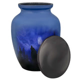 Winter Wolf Moon Medium Cremation Urn - Tribute Wreath™ Option - Pro Sand Carved Engraving