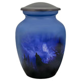 Winter Wolf Moon Medium Cremation Urn - Tribute Wreath™ Option - Pro Sand Carved Engraving
