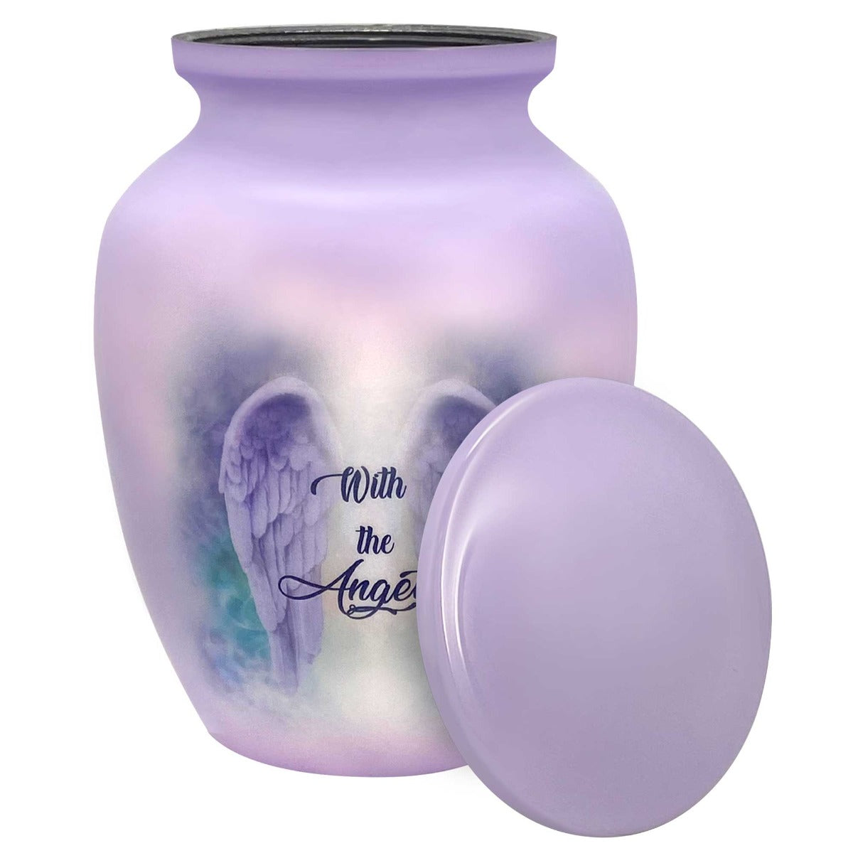 With The Angels Medium Cremation Urn - Tribute Wreath™ Option - Pro Sand Carved Engraving