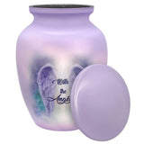 With The Angels Medium Cremation Urn - Tribute Wreath™ Option - Pro Sand Carved Engraving