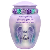 With The Angels Medium Cremation Urn - Tribute Wreath™ Option - Pro Sand Carved Engraving