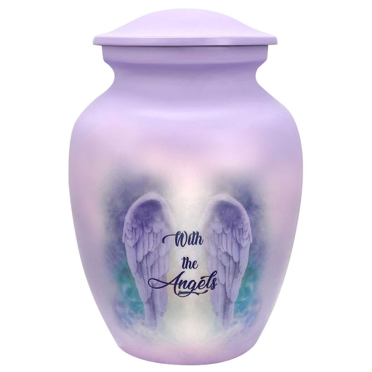 With The Angels Medium Cremation Urn - Tribute Wreath™ Option - Pro Sand Carved Engraving