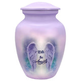 With The Angels Medium Cremation Urn - Tribute Wreath™ Option - Pro Sand Carved Engraving
