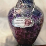 Photo Medallion Urn Name Plates - Birth & Passing Stone Option