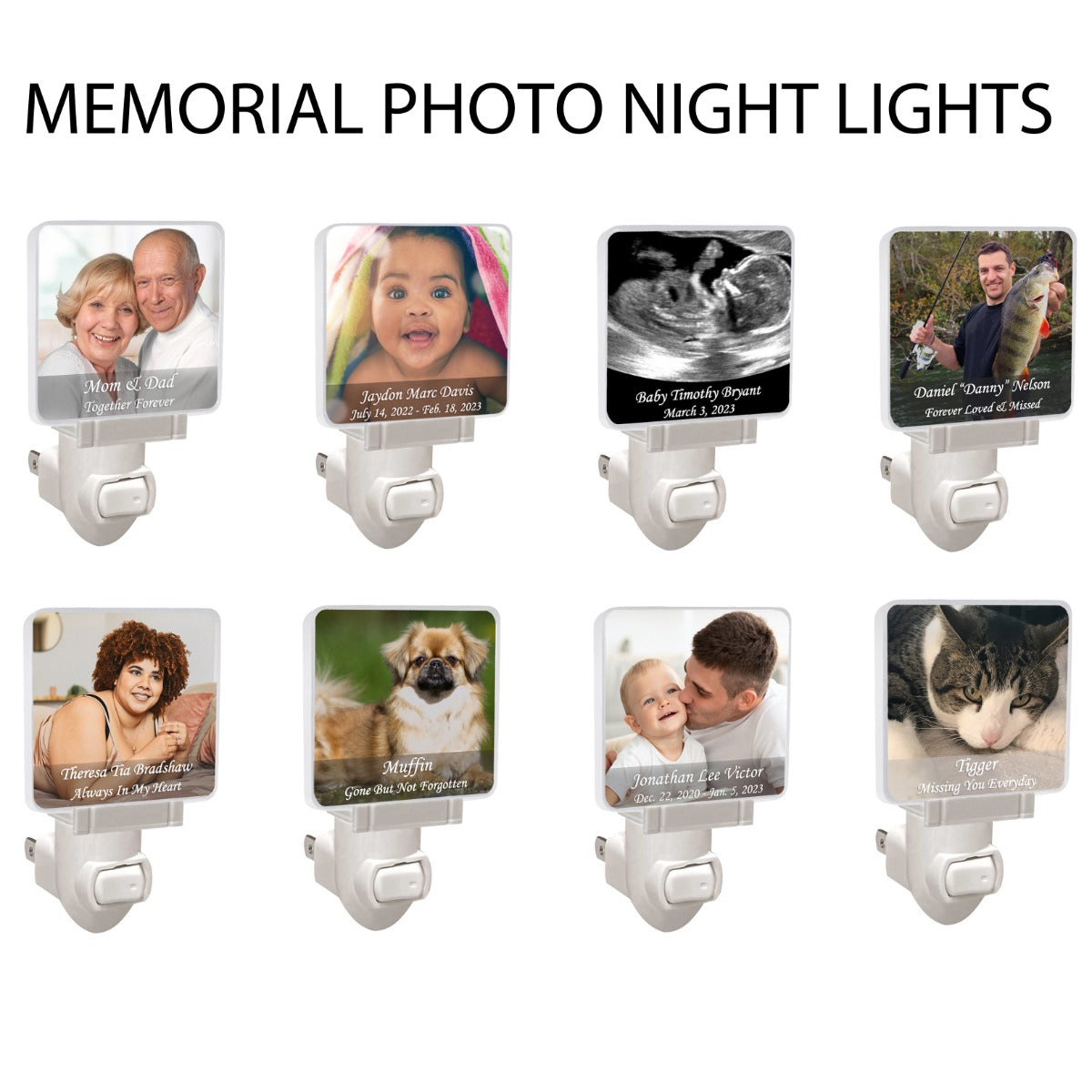Memorial Photo Night Light - 2 Lines of Personalization