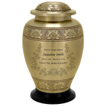 Heavenly Garden Golden Adult Cremation Urn - Pro Diamond Engraving