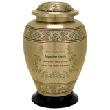 Heavenly Garden Golden Adult Cremation Urn - Pro Diamond Engraving