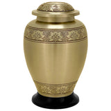 Heavenly Garden Golden Adult Cremation Urn - Pro Diamond Engraving