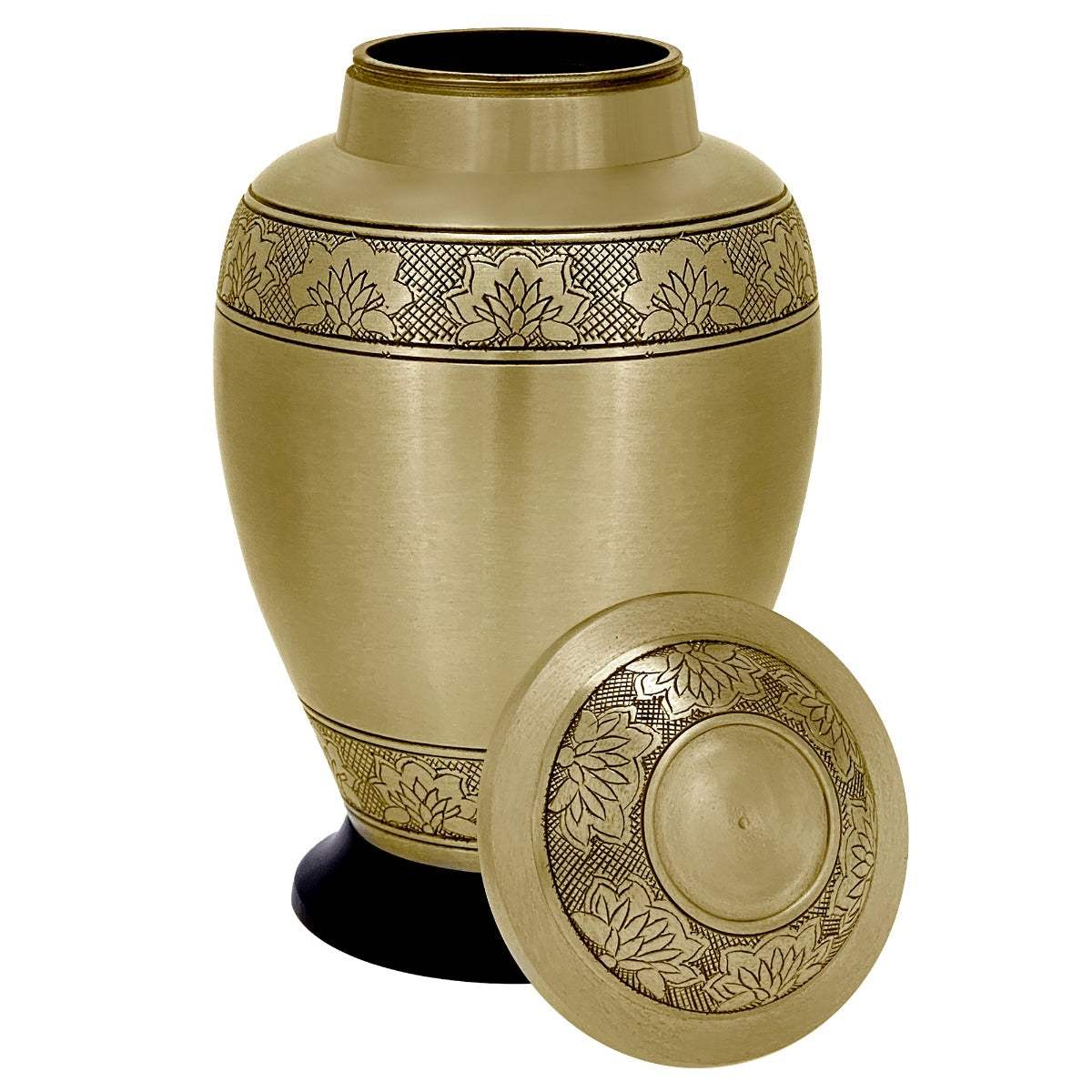 Heavenly Garden Golden Adult Cremation Urn - Pro Diamond Engraving