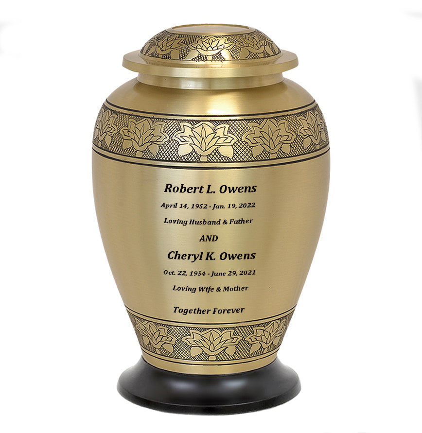 Memorial Golden Companion Shared (Half of Each Adult) Urn