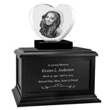 Memorial Heart 3D Crystal Keep The Memory® Wood Urn Set