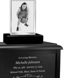 Memorial Ultra Rectangle 3D Crystal Keep The Memory® Wood Urn Set