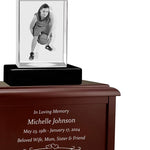Memorial Ultra Rectangle 3D Crystal Keep The Memory® Wood Urn Set