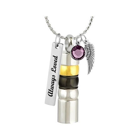 Men's Gold & Black Stainless Ash Urn - Love Charms Option