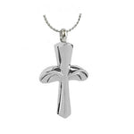 Men's Cross Wings Pendant Urn - Love Charm Option
