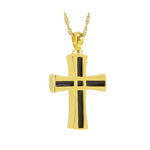 Unisex Chain Link Cross Gold Pendant Urn - Love Charms™ Option