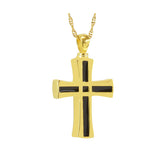 Unisex Chain Link Cross Gold Pendant Urn - Love Charms™ Option