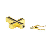 Men's Chain Link Cross Gold Pendant Urn